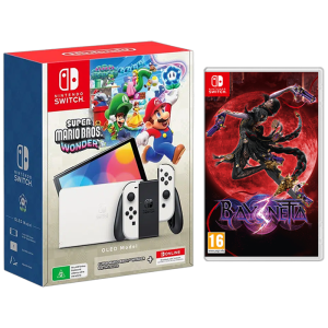 console switch oled mario wonder avec bayonetta 3 offert produit