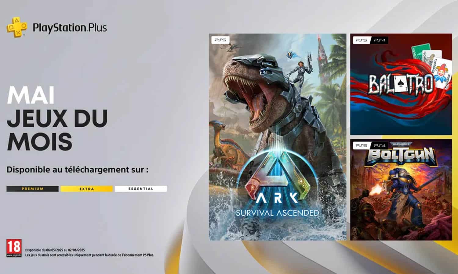 SLIDER Jeux Gratuits Playstation Plus Mai 2025 Balatro Ark et Warhammer au menu