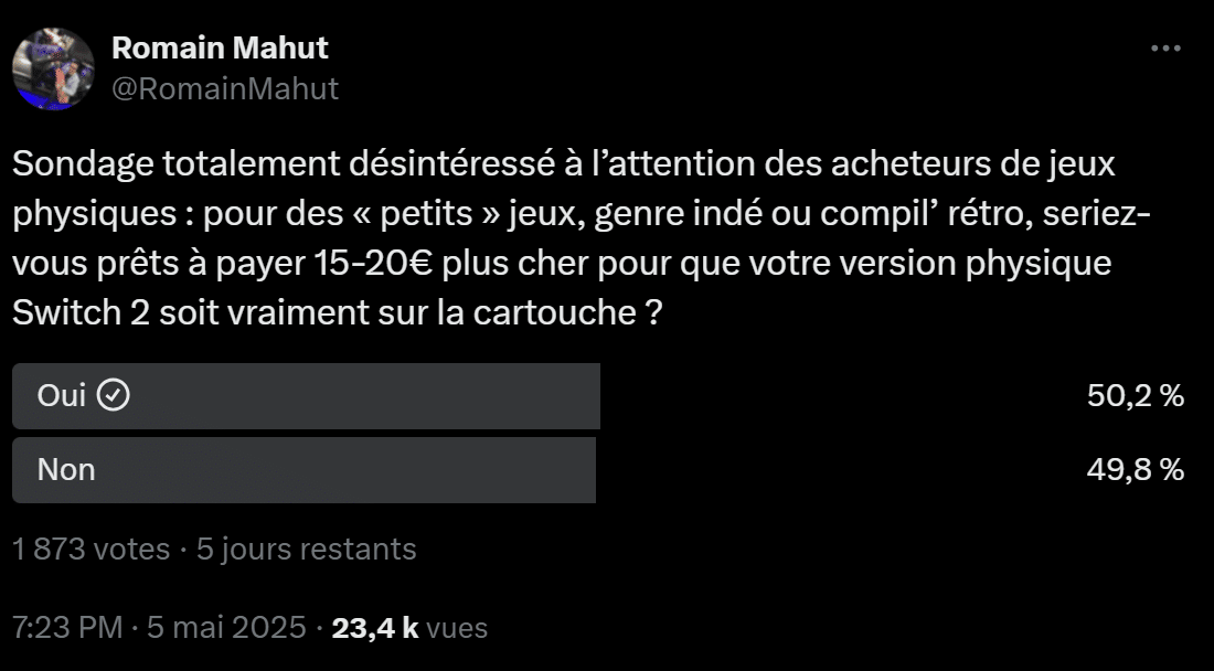 sondage jeux physique