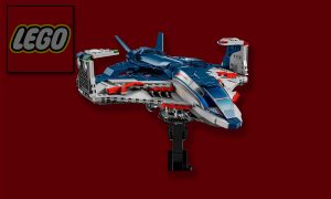 visuel slider lego marvel quinjet avengers ère d'ultron ailes pliées