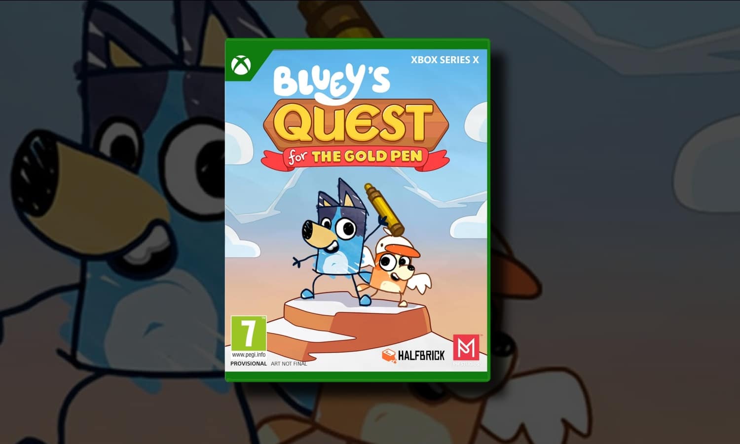 bluey quests for the gold pen xbox visuel slider