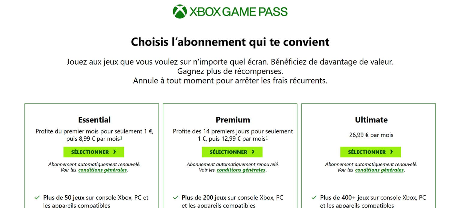 prix game pass contexte
