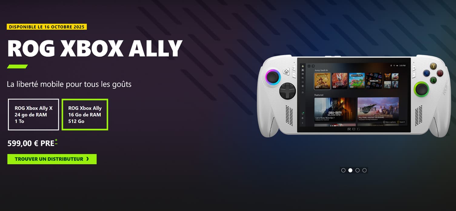 prix xbox rog ally x 2 screen