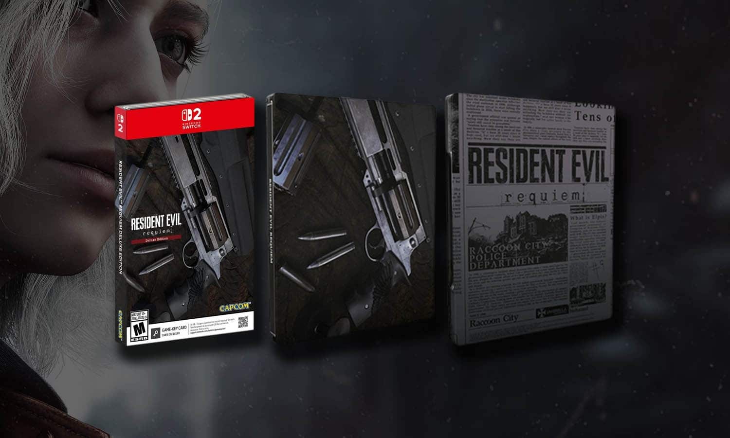resident evil 9 requiem edition deluxe steelbook switch 2 visuel slider