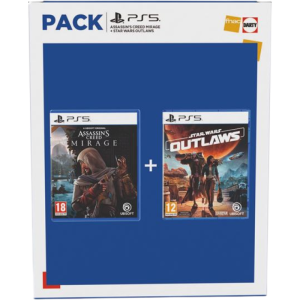 pack ps5 star wars outlaws et assassins creed mirage sur ps5 visuel produit