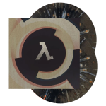 vinyle half life alyx noir orange marbre visuel produit