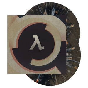 vinyle half life alyx noir orange marbre visuel produit