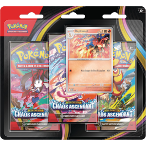 me04 tripack boosters pokemon chaos ascendant reptincel visuel produit